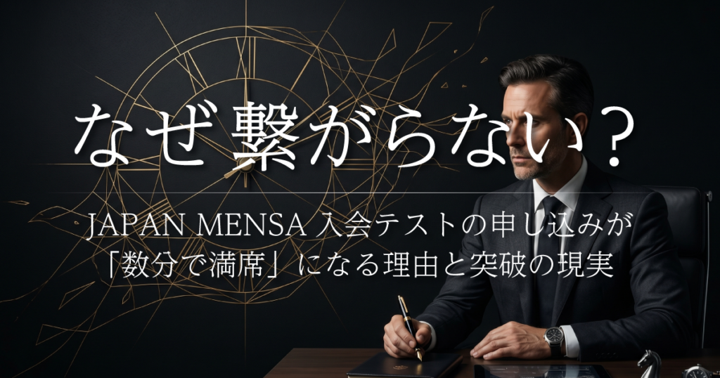 【なぜ繋がらない？】JAPAN MENSA入会テストの申し込みが「数分で満席」になる理由と突破の現実