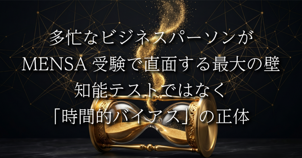 多忙なビジネスパーソンがMENSA受験で直面する最大の壁：知能テストではなく「時間的バイアス」の正体